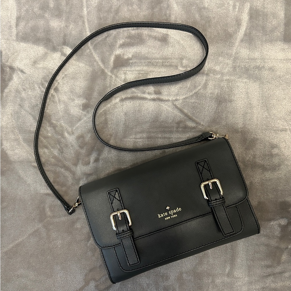 kate spade Gray Leather Buckle Crossbody Bag - Picture 4 of 13